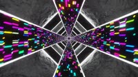 White and Multicolor Sci-Fi Neon Glow Cyber Tunnel Background-VJ素材