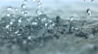 Rainfall Slow Motion HD Heavy Rain Drops Falling in Slow Mo Video View of Droplets Hitting Water