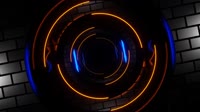 Orange and Blue Neon Cylindrical Mirror Tunnel Background VJ Loop in 4K